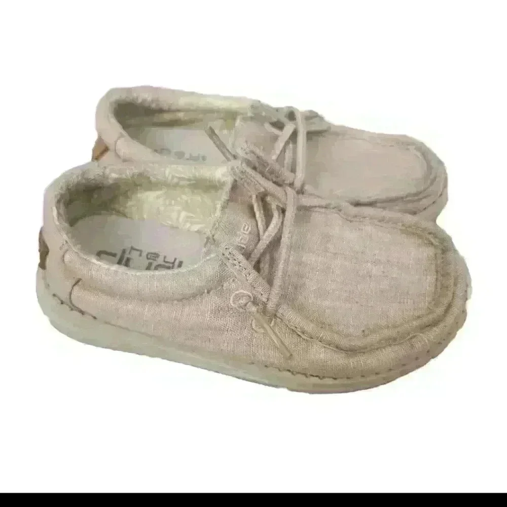 Hey Dude Toddler The Wally Beige Slip On Loafer Boat Shoe Toddler K9
